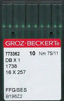 Иглы для промышленных машин Groz-Beckert DBх1 FFG/SES №75